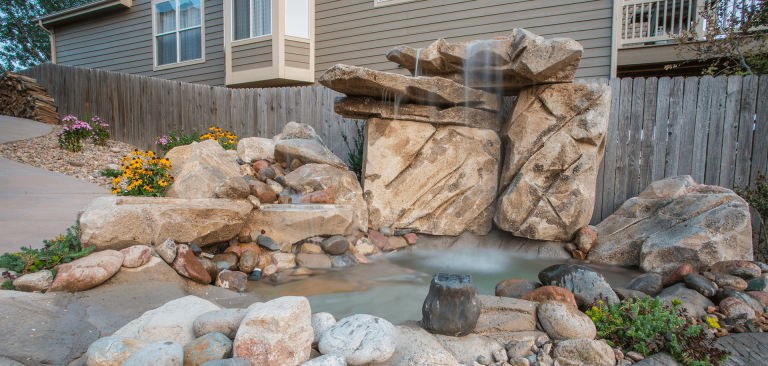 Faux Rock Waterfall and Pond